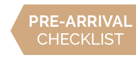 pre arrival checklist